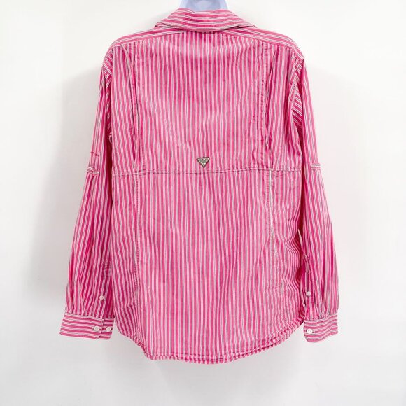 2/$30 Columbia PFG Women’s Super Bonehead Long Sleeve Shirt Top Stripes Pink - Picture 3 of 9